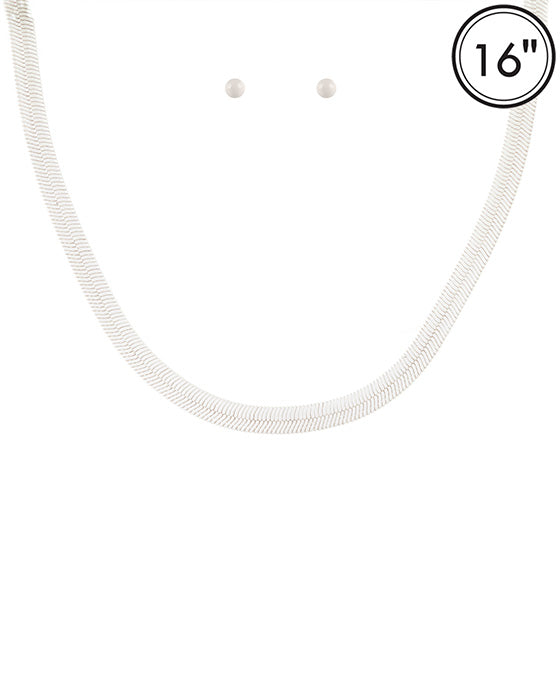 Aluminum Coating Herringbone Necklace Set