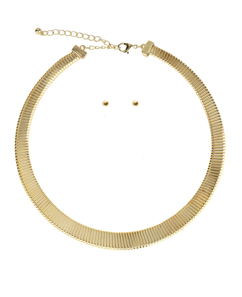 Metal Herringbone Necklace - 20"