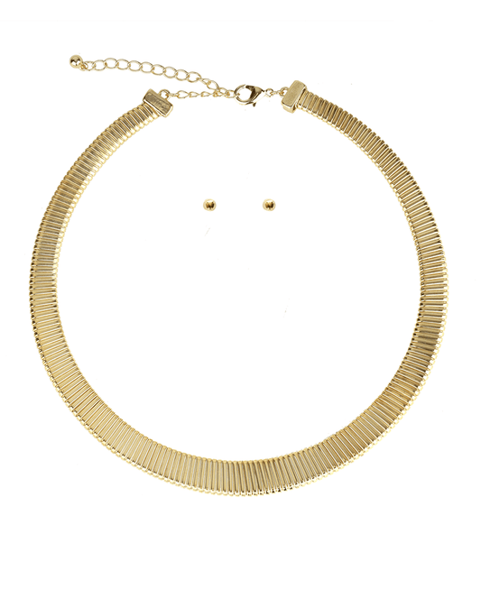 Metal Herringbone Necklace - 20"