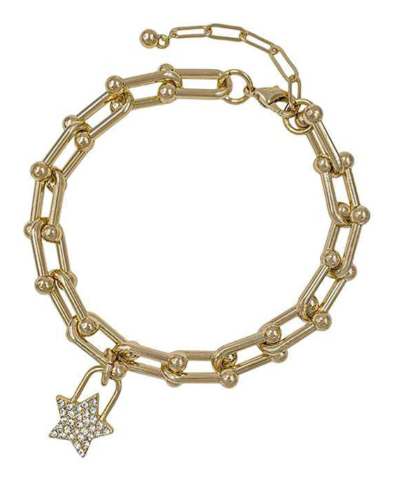 Paved Star Chain Bracelet