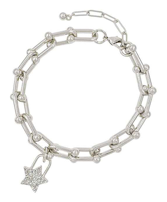 Paved Star Chain Bracelet