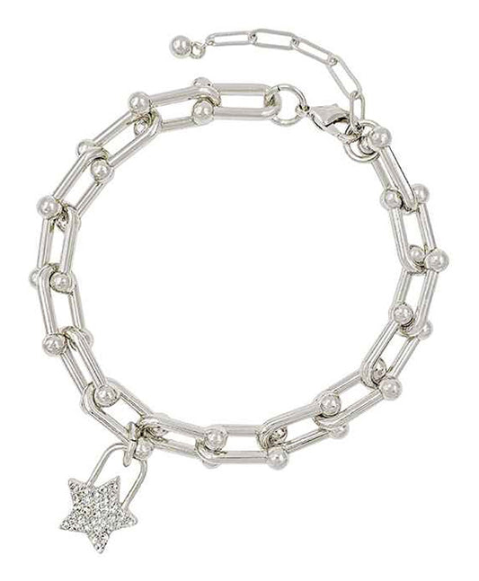 Paved Star Chain Bracelet