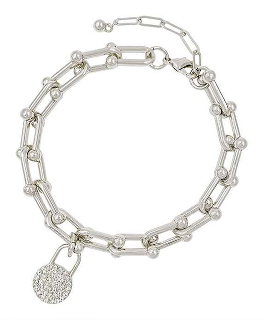 Paved Round Chain Bracelet