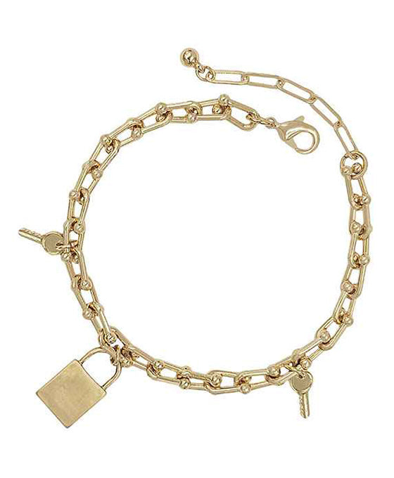 Lock & Key Chain Bracelet