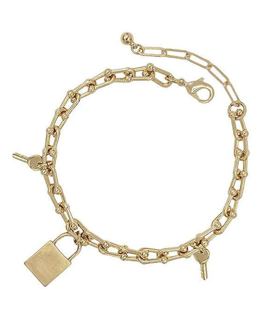 Lock & Key Chain Bracelet
