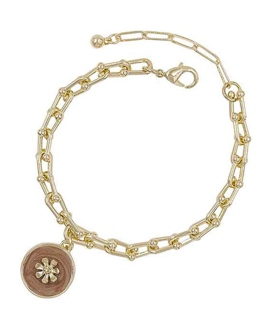 Flower Enamel Chain Bracelet