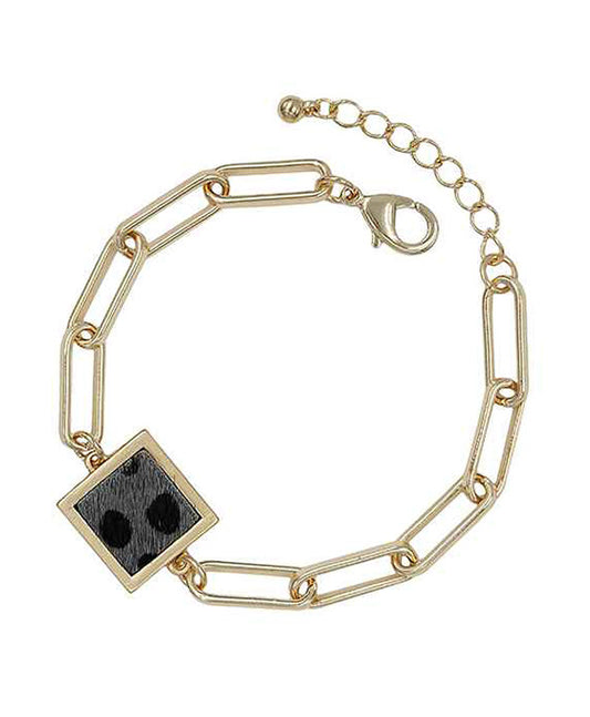 Square Leopard Chain Bracelet