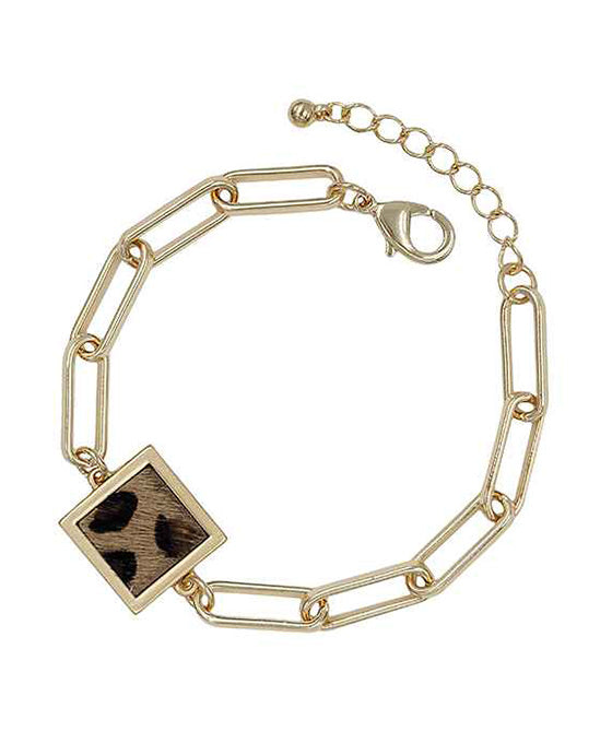 Square Leopard Chain Bracelet