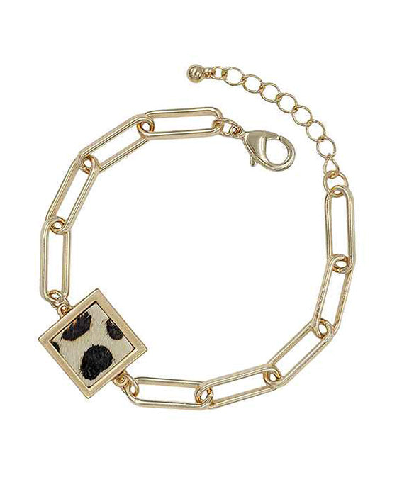 Square Leopard Chain Bracelet
