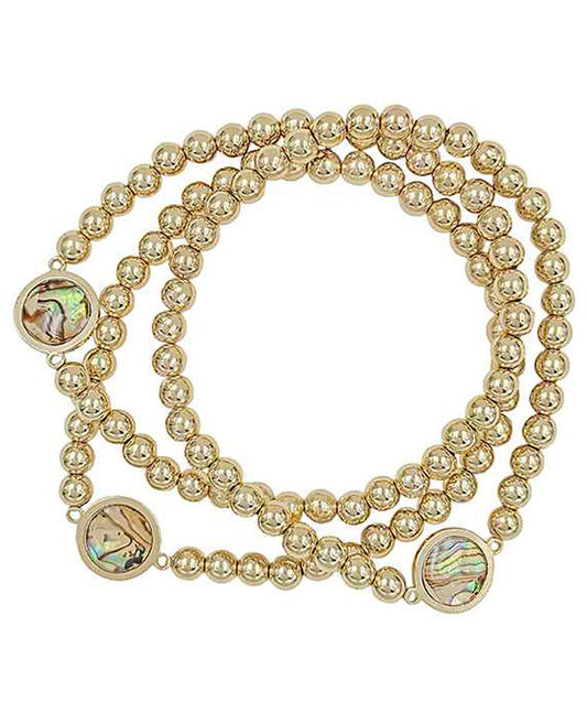 Shell 3 Set Stretch Bracelet