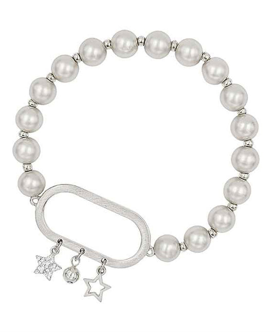 Paved Star Metal Ball Bracelet