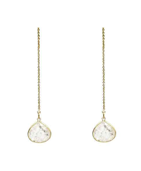 Clear Glass Stone Bar Earring