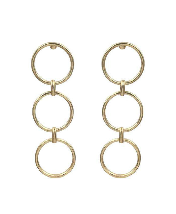 3 Drop Round Casting Post Earring