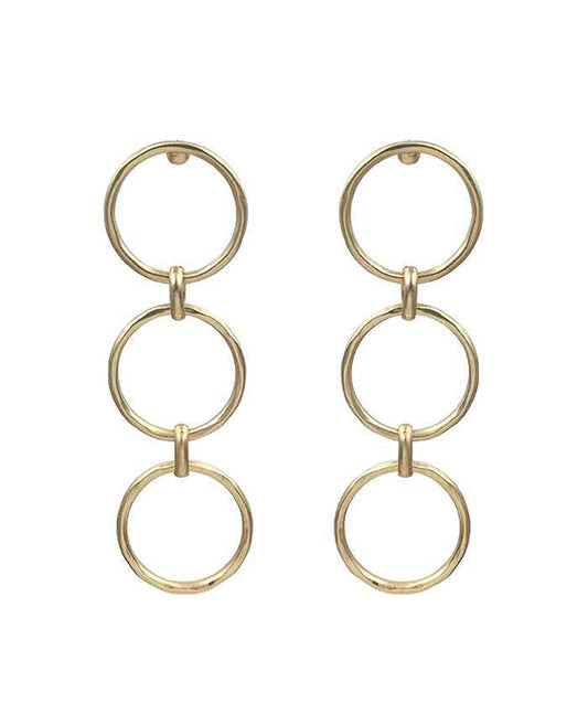 3 Drop Round Casting Post Earring