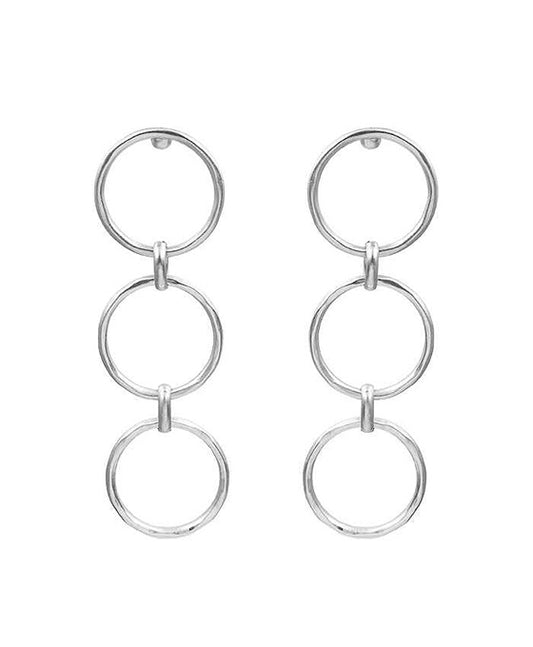 3 Drop Round Casting Post Earring