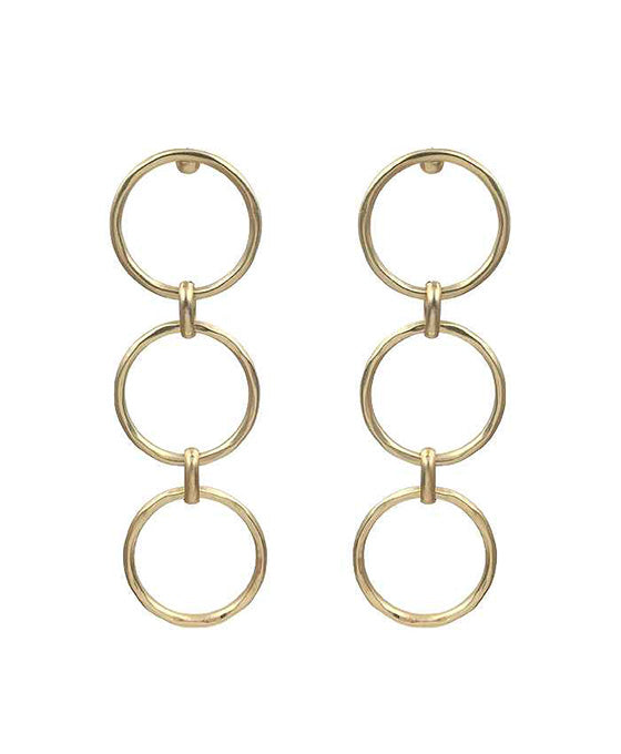 3 Drop Round Casting Post Earring