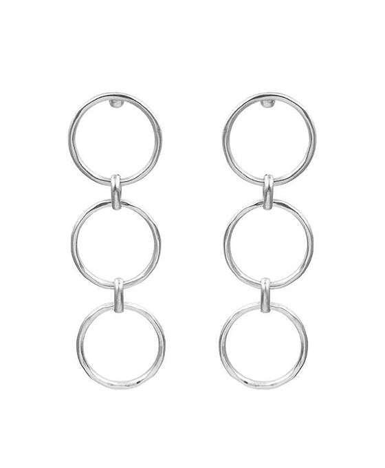 3 Drop Round Casting Post Earring