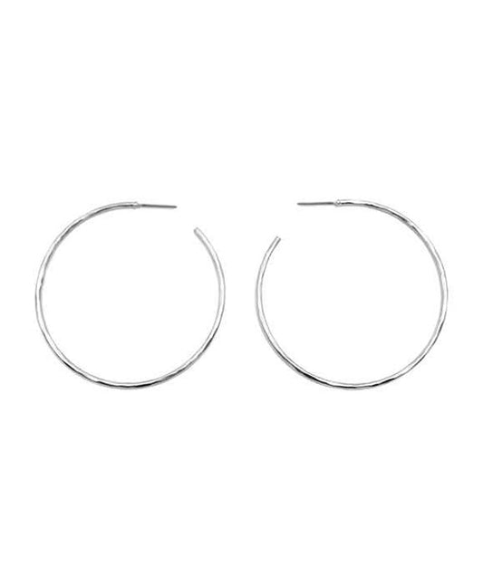 50mm Hammered Metal Hoop Earring
