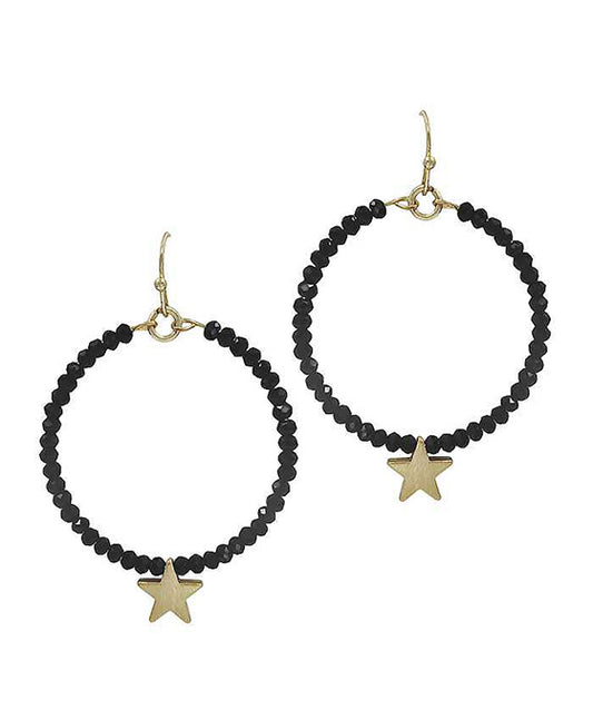 Metal Star Glass Earring