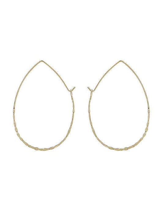 Oval Hammered Metal Earring