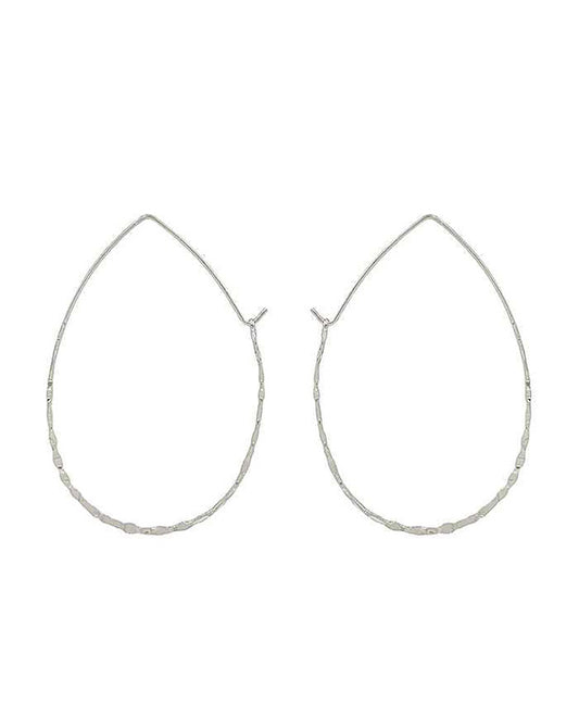 Oval Hammered Metal Earring