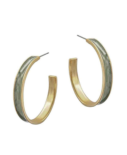 Enamel Metal Hoop Earring