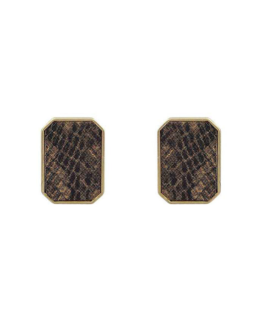 Animal Print Square Post Earring