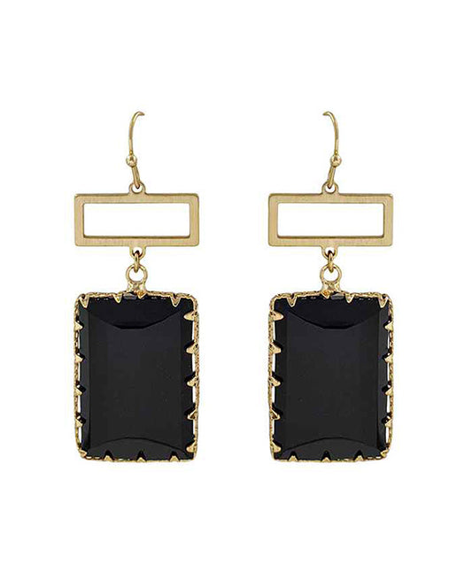 Rectangular Glass Earring
