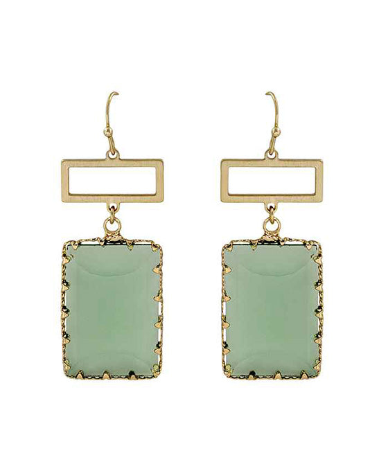 Rectangular Glass Earring