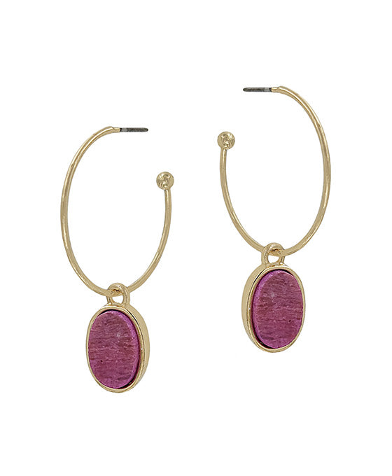 Stone Hoop Earring