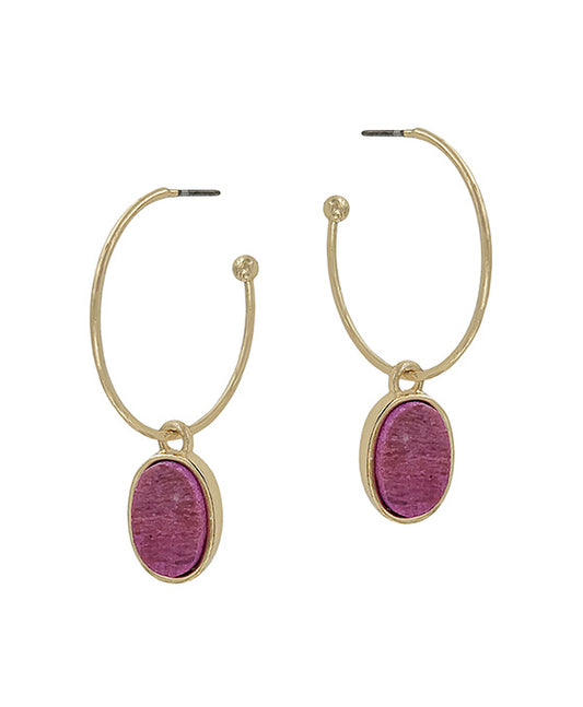 Stone Hoop Earring