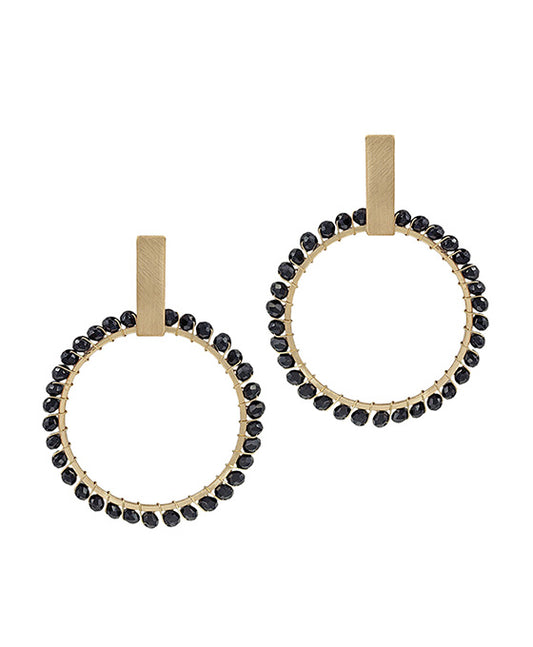 Metal Bar w/ Glass Post Earring