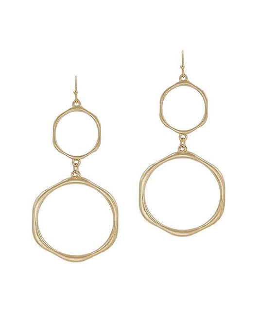 Double Round Metal Earring