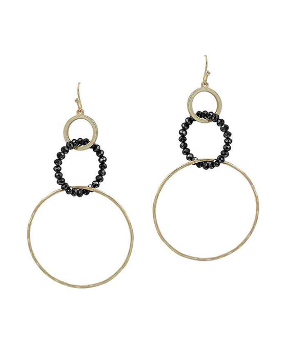 Glass & Metal Ring Earring
