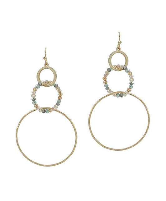 Glass & Metal Ring Earring