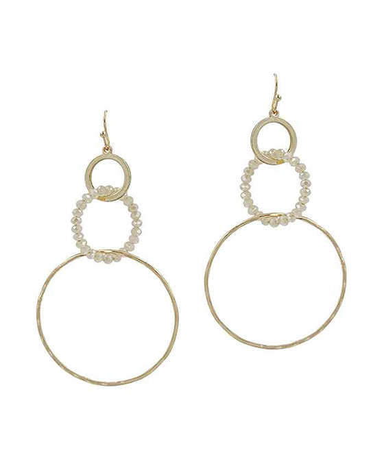 Glass & Metal Ring Earring