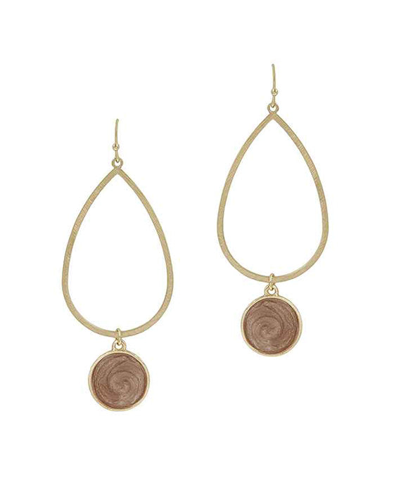 Epoxy Teardrop Metal Earring
