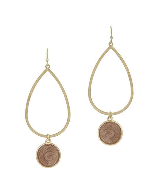 Epoxy Teardrop Metal Earring