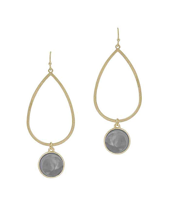 Epoxy Teardrop Metal Earring