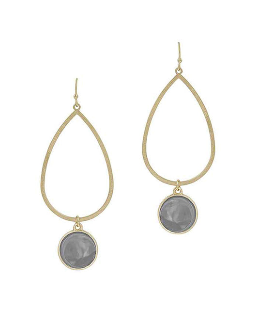Epoxy Teardrop Metal Earring