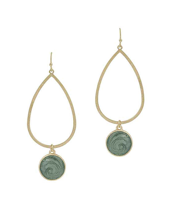 Epoxy Teardrop Metal Earring