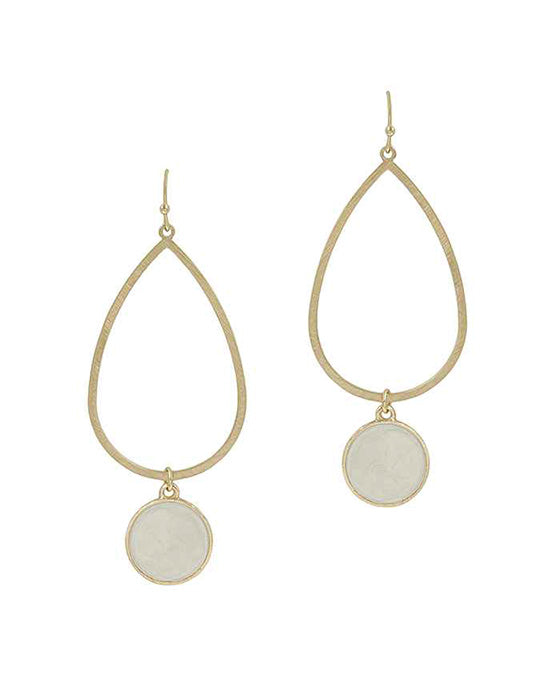 Epoxy Teardrop Metal Earring