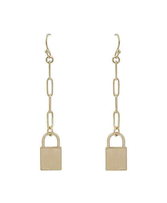 Metal Lock Chain Earring