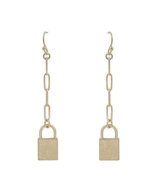 Metal Lock Chain Earring