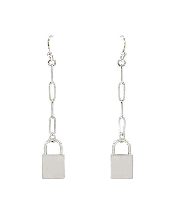 Metal Lock Chain Earring