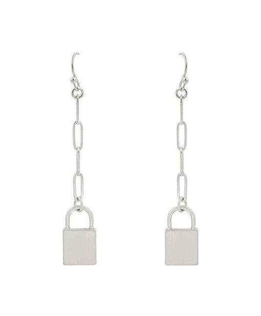 Metal Lock Chain Earring