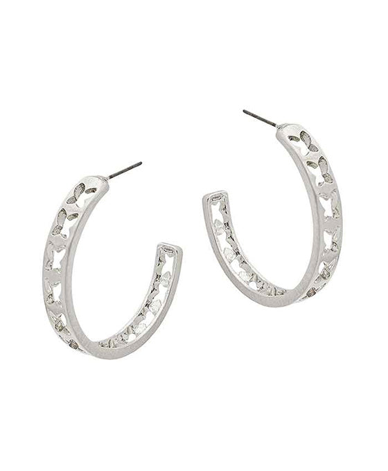 35mm Butterfly Engrave Hoop Earring