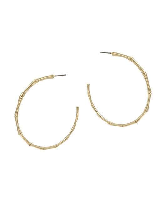 Bamboo Shape Hoop Earring