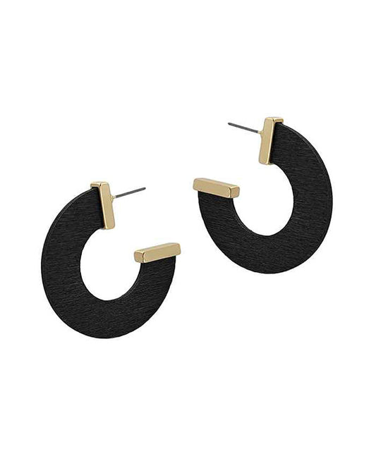 Wood Hoop Earring