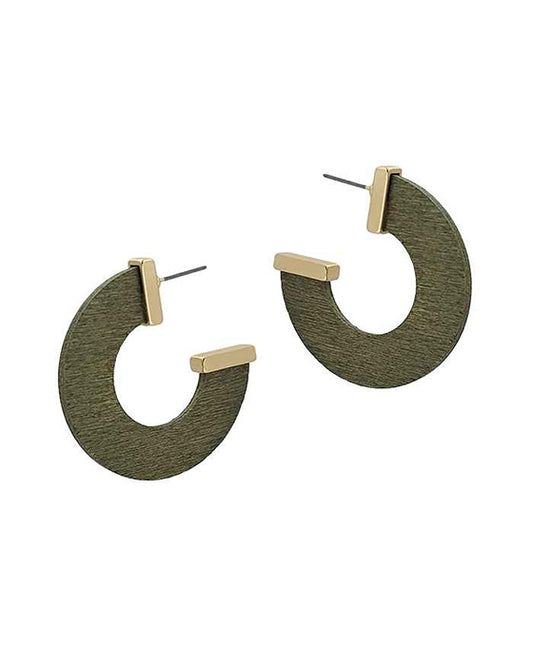 Wood Hoop Earring